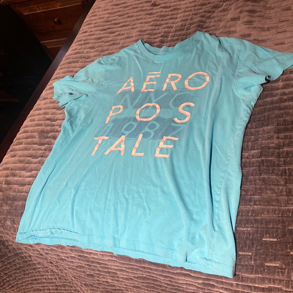 Aeropostale Men’s T-Shirt (XL - Light Blue)
